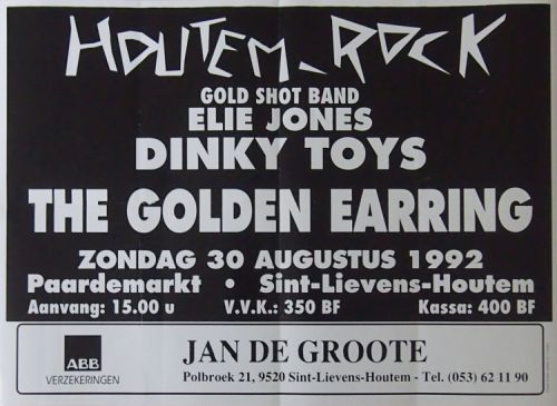 Golden Earring show poster August 30 1992  (Collection Edwin Knip)